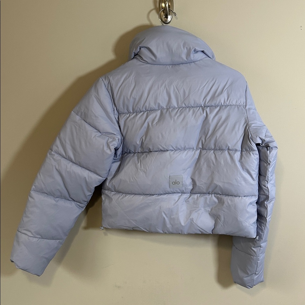 Alo Yoga Gold Rush Puffer Jacket Winter Frost Blue Full Zip Down Fill sz XS NEW - Picture 5 of 15